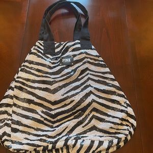 Pink zebra tote bag